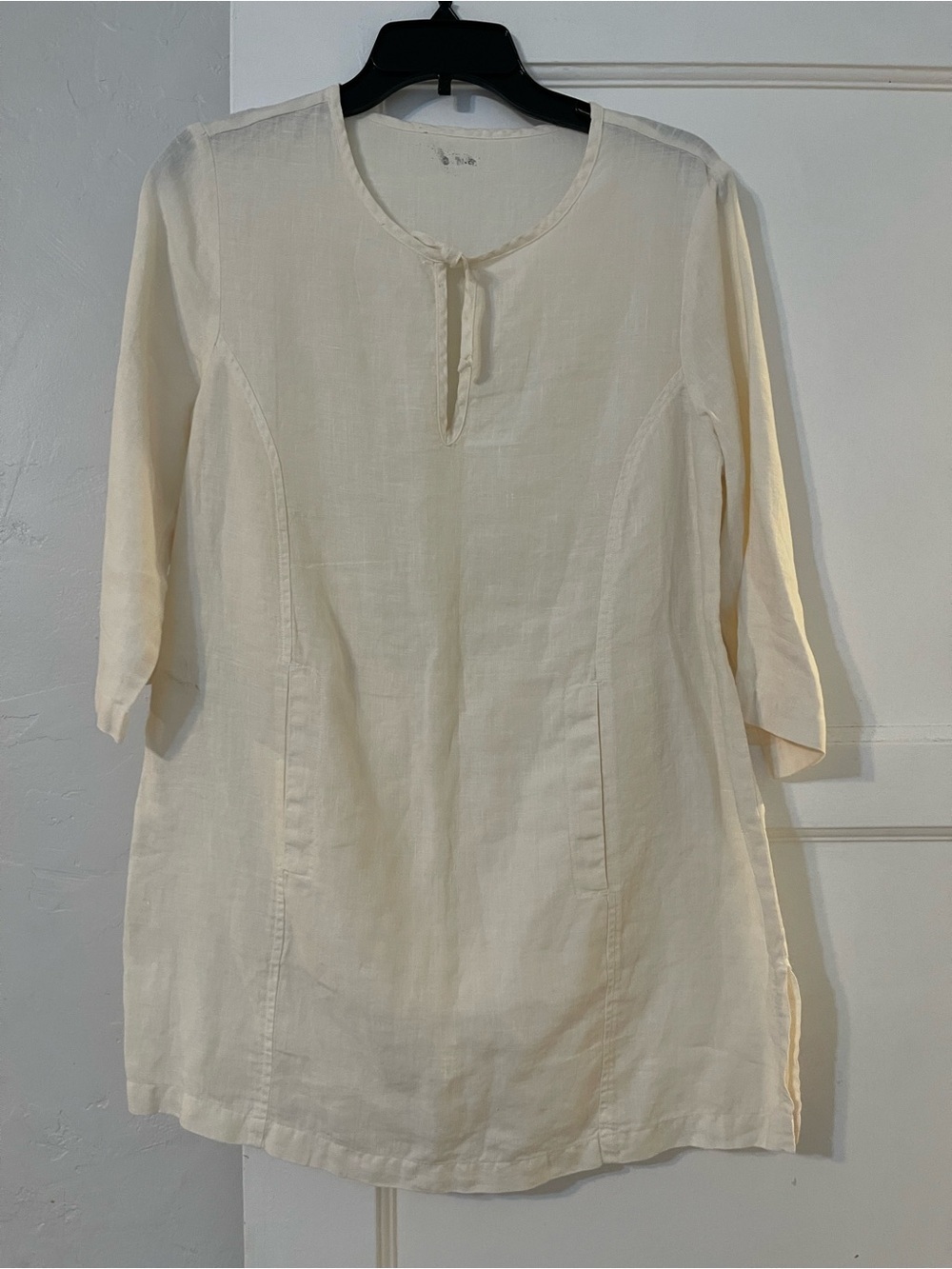Three dots linen cream tunic